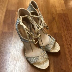 Bella Luna high heels with champagne sequins